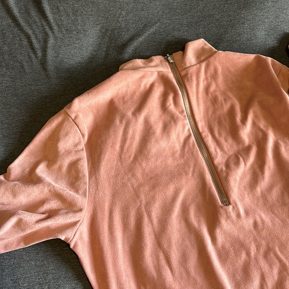 PASTEL PINK SUEDE MINI DRESS - Picture 4 of 4